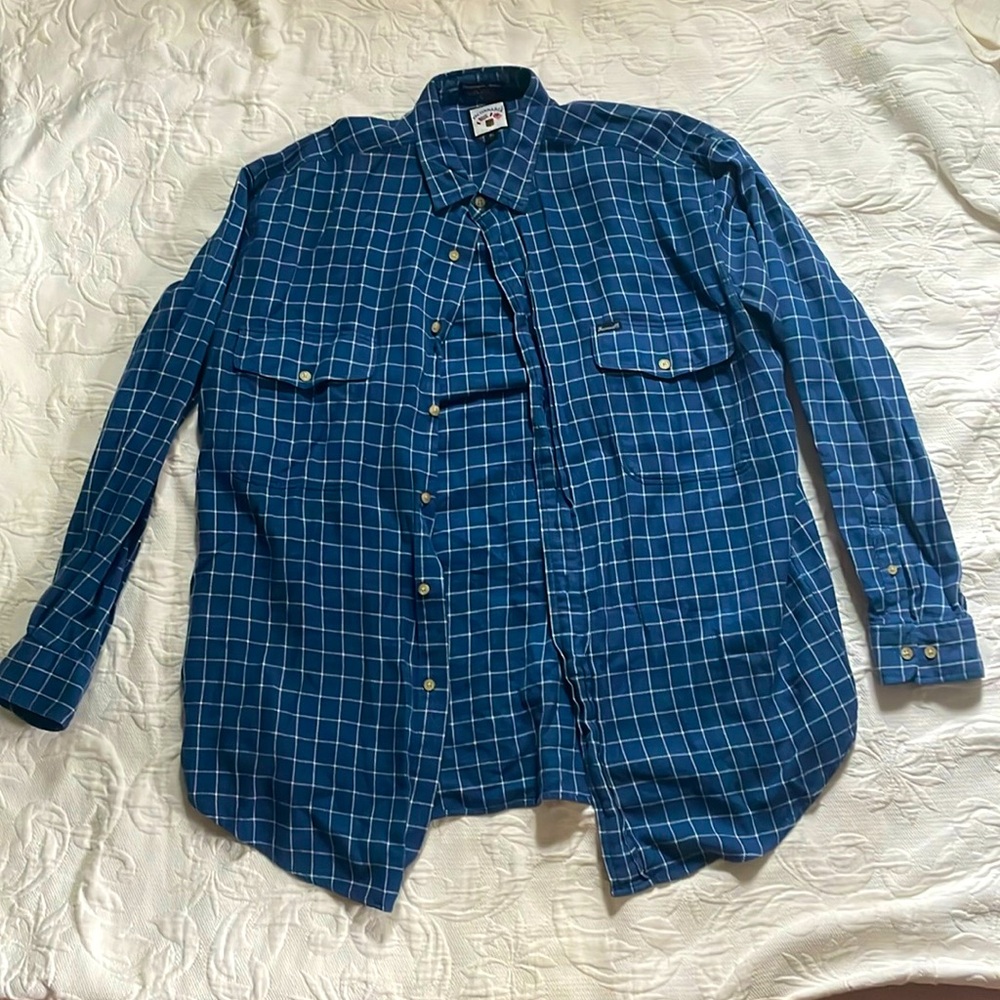 FACONNABLE blue flannel men's XL